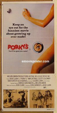 p791 PORKY'S Australian daybill movie poster '82 teen sex classic!