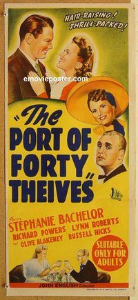 p793 PORT OF 40 THIEVES Australian daybill movie poster '44 English crime!