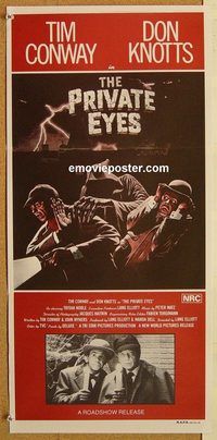 p800 PRIVATE EYES Australian daybill movie poster '80 Tim Conway, Knotts