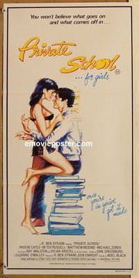 p802 PRIVATE SCHOOL Australian daybill movie poster '83 Phoebe Cates