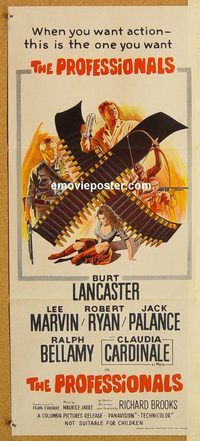 p804 PROFESSIONALS Australian daybill movie poster R71 Lancaster, Marvin