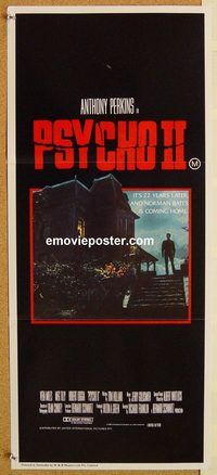 p806 PSYCHO 2 Australian daybill movie poster '83 Anthony Perkins, Miles