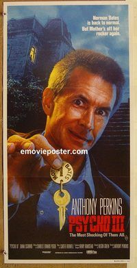 p807 PSYCHO 3 Australian daybill movie poster '85 Anthony Perkins, horror!