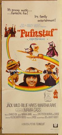 p811 PUFNSTUF Australian daybill movie poster '70 Sid & Marty Krofft!