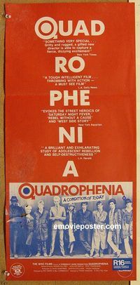 p814 QUADROPHENIA Australian daybill movie poster '79 The Who, rock'n'roll!