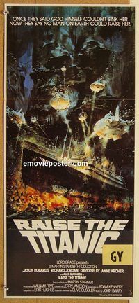 p822 RAISE THE TITANIC Australian daybill movie poster '80 Jason Robards