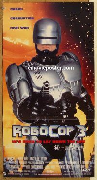 p858 ROBOCOP 3 Australian daybill movie poster '93 Robert John Burke