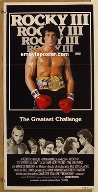 p861 ROCKY 3 Australian daybill movie poster '82 Sylvester Stallone, Mr. T