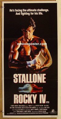 p862 ROCKY 4 Australian daybill movie poster '85 Sly Stallone, Lundgren
