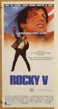 p863 ROCKY 5 Australian daybill movie poster '90 Sylvester Stallone