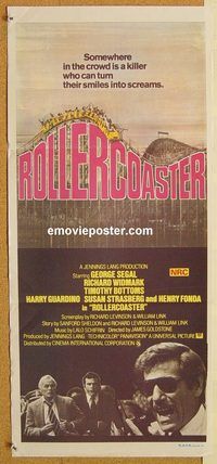 p868 ROLLERCOASTER Australian daybill movie poster '77 Segal, Widmark