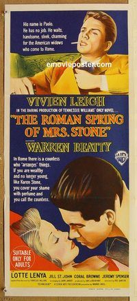 p869 ROMAN SPRING OF MRS STONE Australian daybill movie poster '62 Beatty