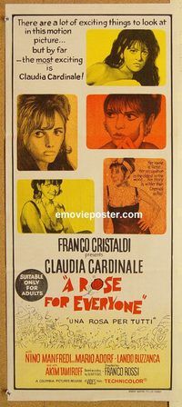 p874 ROSE FOR EVERYONE Australian daybill movie poster '67 Claudia Cardinale