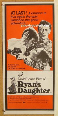 p879 RYAN'S DAUGHTER Australian daybill movie poster R70s Robert Mitchum