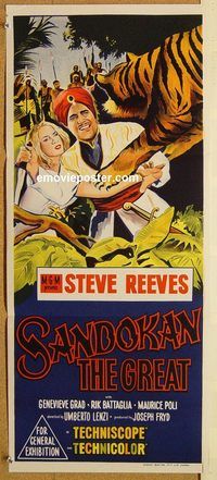 p882 SANDOKAN THE GREAT Australian daybill movie poster '65 Steve Reeves