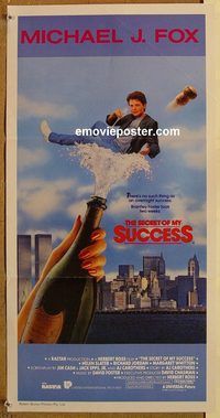 p897 SECRET OF MY SUCCESS Australian daybill movie poster '87 M.J. Fox