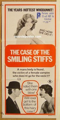 p900 CASE OF THE FULL MOON MURDERS Aust daybill '75 The Case of the Smiling Stiffs, Harry Reems!