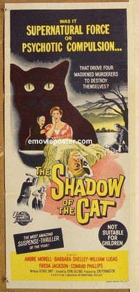p902 SHADOW OF THE CAT Australian daybill movie poster '61 Barbara Shelley