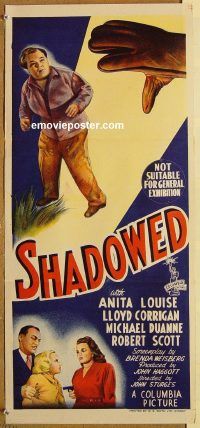 p903 SHADOWED Australian daybill movie poster '46 Anita Louise, Corrigan