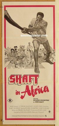 p904 SHAFT IN AFRICA Australian daybill movie poster '73 Richard Roundtree