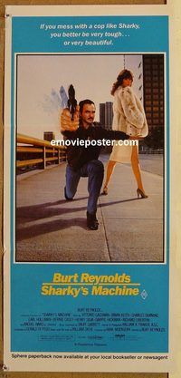p911 SHARKY'S MACHINE Australian daybill movie poster '81 Burt Reynolds
