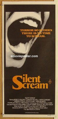 p917 SILENT SCREAM Australian daybill movie poster '80 Barbara Steele