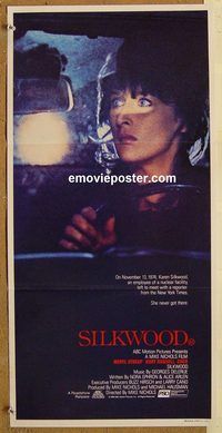 p918 SILKWOOD Australian daybill movie poster '83 Meryl Streep, Cher
