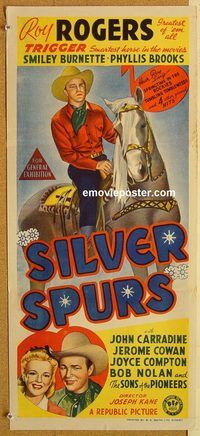 p920 SILVER SPURS Australian daybill movie poster '43 Roy Rogers