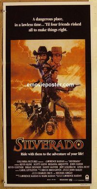 p921 SILVERADO Australian daybill movie poster '85 Kevin Kline, Costner