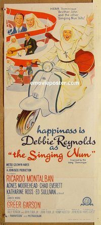 p922 SINGING NUN Australian daybill movie poster '66 Debbie Reynolds