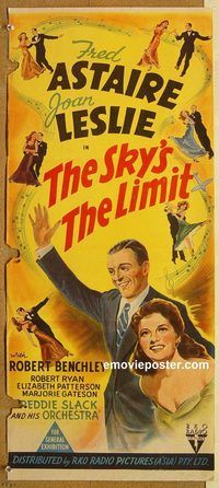p927 SKY'S THE LIMIT Australian daybill movie poster '43 Astaire, Leslie