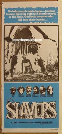 p929 SLAVERS Australian daybill movie poster '78 Ron Ely, Britt Ekland