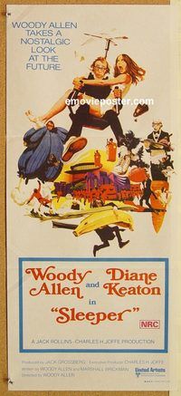 p930 SLEEPER Australian daybill movie poster '74 Woody Allen, Diane Keaton