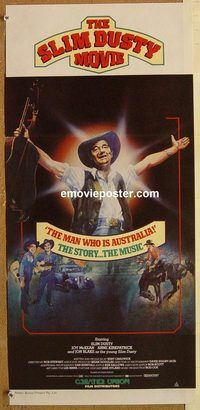p934 SLIM DUSTY MOVIE Australian daybill movie poster '84 country western!