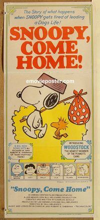p940 SNOOPY COME HOME Australian daybill movie poster '72 Charlie Brown