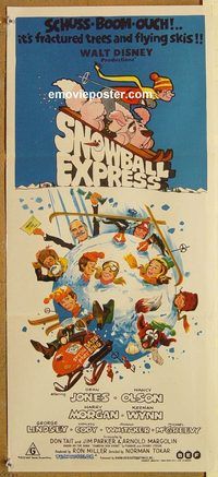 p946 SNOWBALL EXPRESS Australian daybill movie poster '72 Disney, Jones