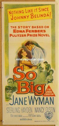 p947 SO BIG Australian daybill movie poster '53 Jane Wyman, Hayden