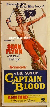 p954 SON OF CAPTAIN BLOOD Australian daybill movie poster '63 Sean Flynn