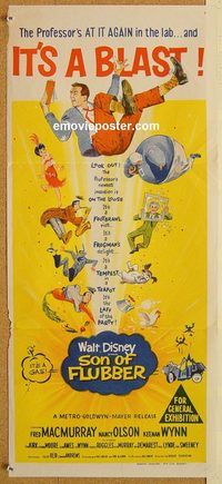 p955 SON OF FLUBBER Australian daybill movie poster '63 Disney, MacMurray