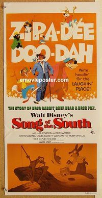 p957 SONG OF THE SOUTH Australian daybill movie poster R80s Uncle Remus