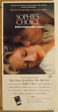 p958 SOPHIE'S CHOICE Australian daybill movie poster '82 Streep, Kline