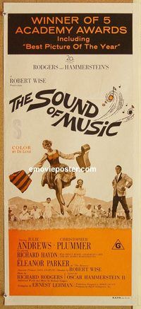 p960 SOUND OF MUSIC Australian daybill movie poster R70s Julie Andrews