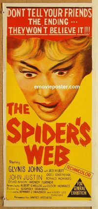 p965 SPIDER'S WEB Australian daybill movie poster '61 Glynis Johns