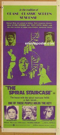 p967 SPIRAL STAIRCASE Australian daybill movie poster '75 Bisset