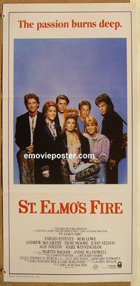 p973 ST ELMO'S FIRE Australian daybill movie poster '85 Rob Lowe, Demi Moore