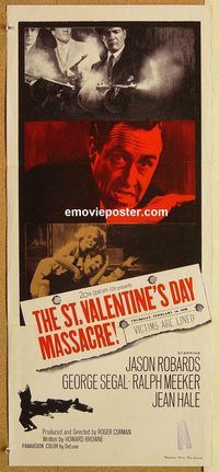 p974 ST VALENTINE'S DAY MASSACRE Australian daybill movie poster '67 Segal