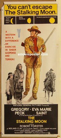 p975 STALKING MOON Australian daybill movie poster '68 Gregory Peck