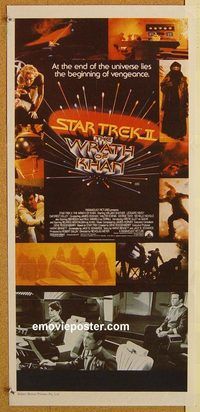 p977 STAR TREK 2 Australian daybill movie poster '82 Nimoy, Shatner