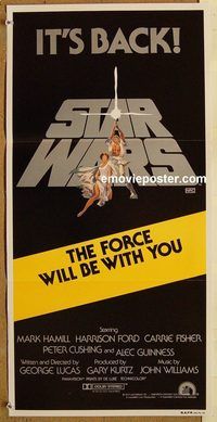p980 STAR WARS Australian daybill movie poster R81 George Lucas, Ford