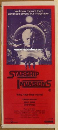 p986 STARSHIP INVASIONS Australian daybill movie poster '77 Vaughn, Lee
